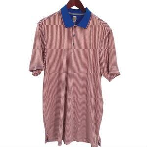 Orange and blue striped polo shirt Faldo size XL